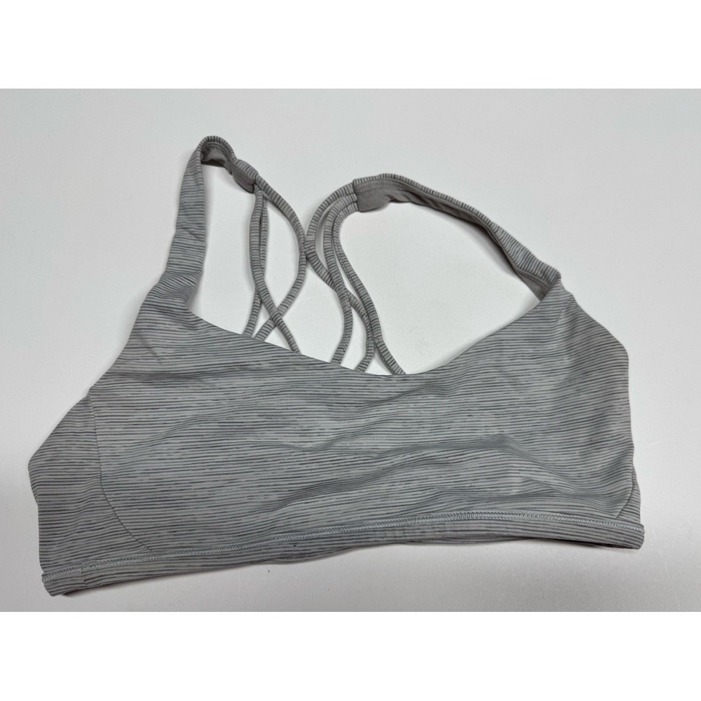 Lululemon Free To Be Zen Bra Space Dye Camo White Silver Spoon / Ocean Mist Sz 6